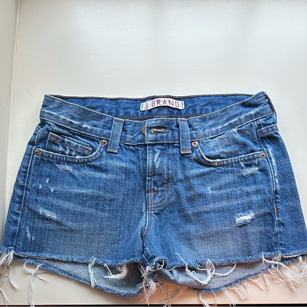 J Brand Blue Jean Shorts Distressed Cut-Offs